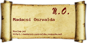 Madacsi Oszvalda névjegykártya